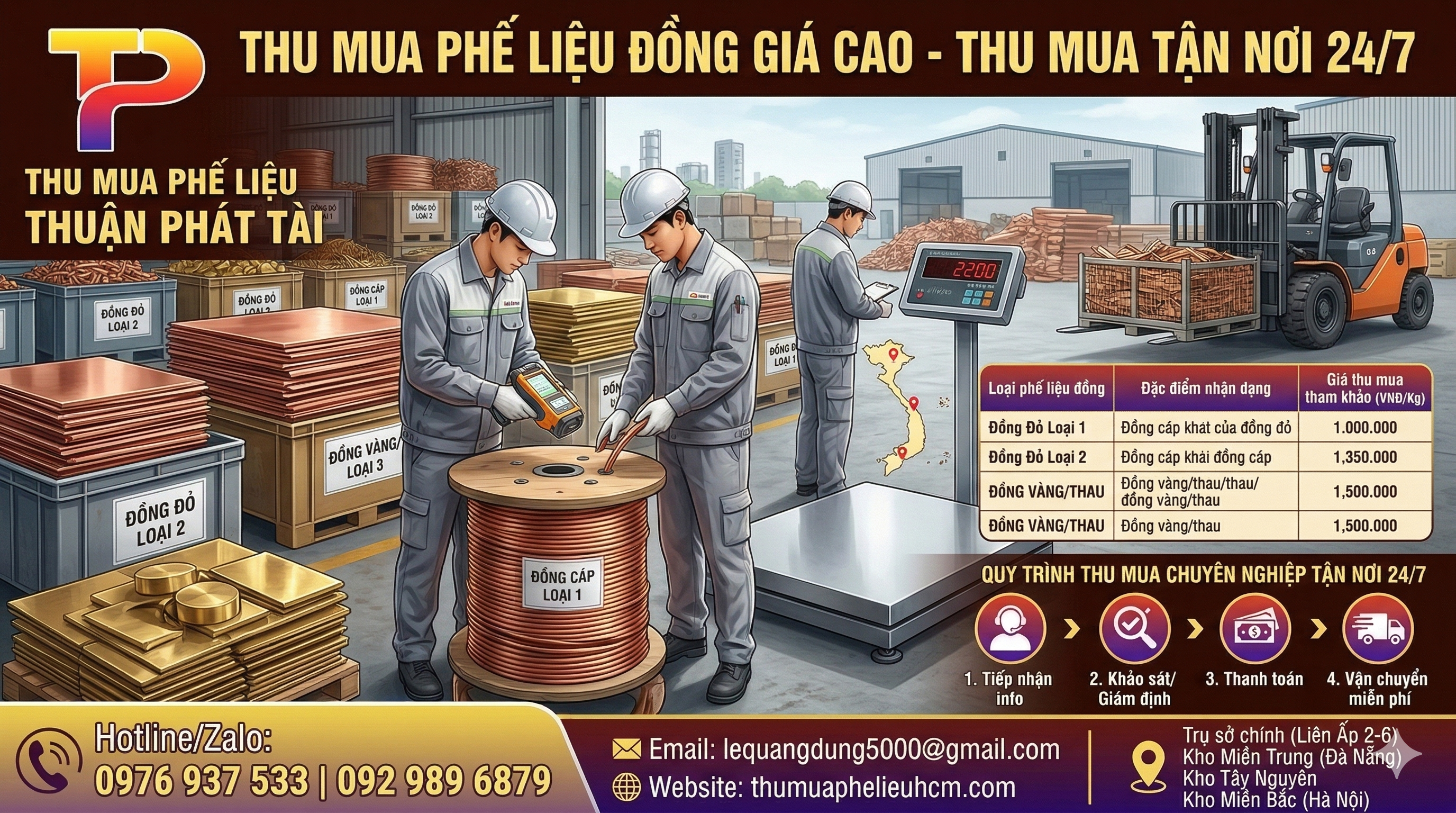 Quy trình thu mua phế liệu đồng chuyên nghiệp