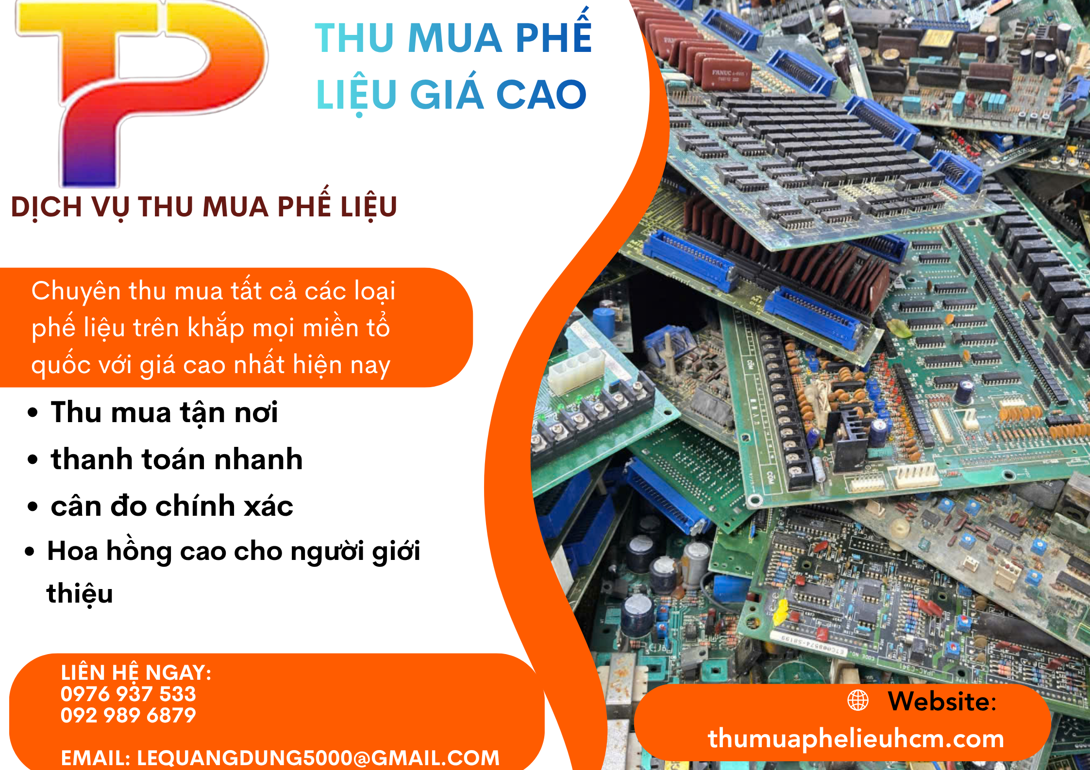 Thu mua phế liệu điện tử giá cao tận nơi