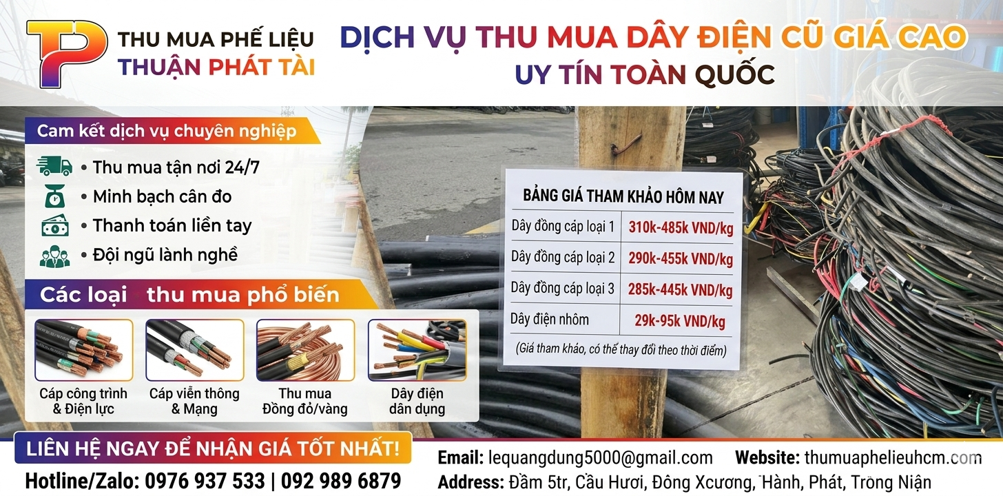 Thu mua dây cáp điện đồng tại Bình Thuận