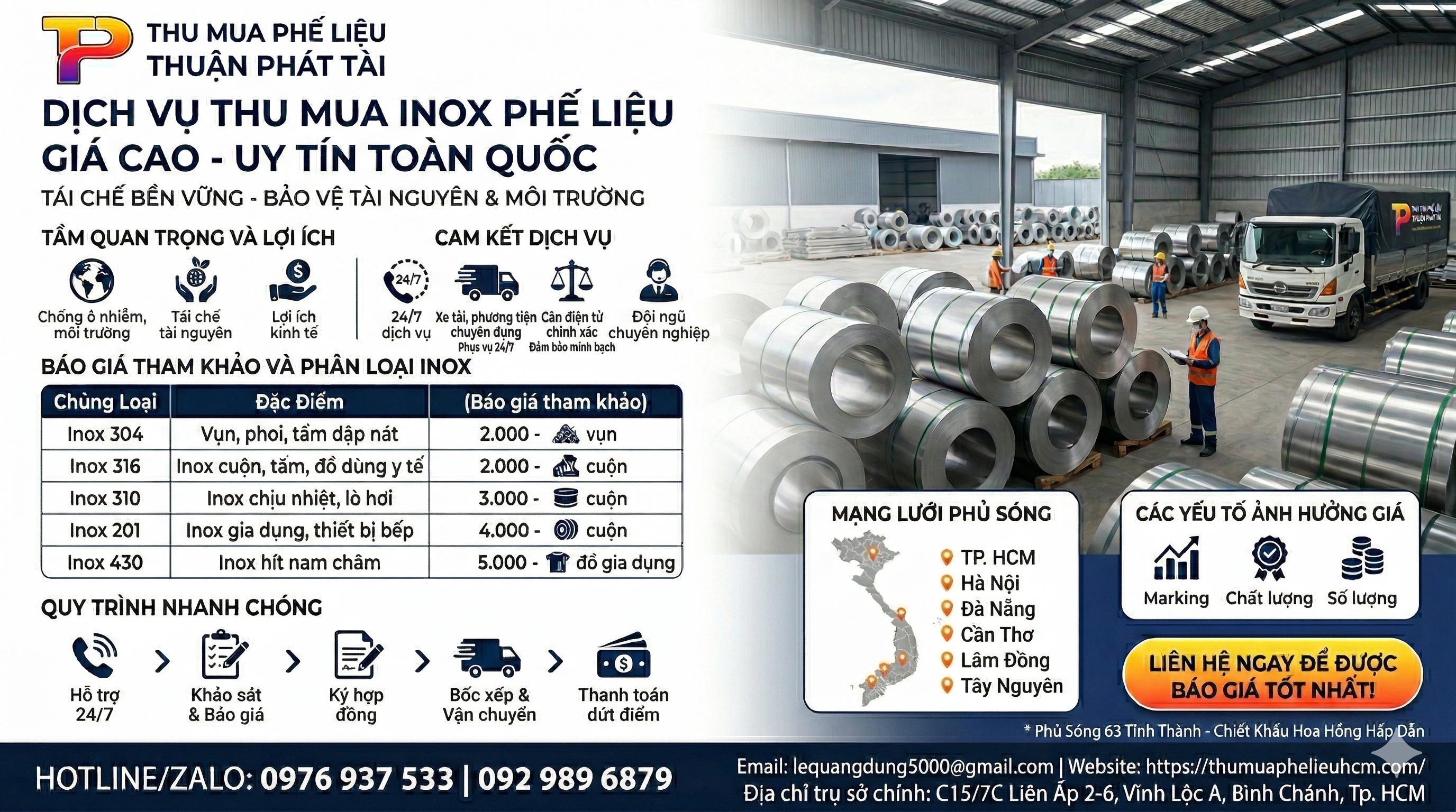 Thu mua phế liệu inox giá cao